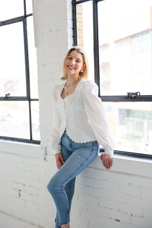 Lacey Puff sleeve top