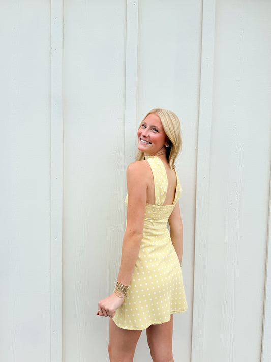 Katy Yellow Polka Dot Dress