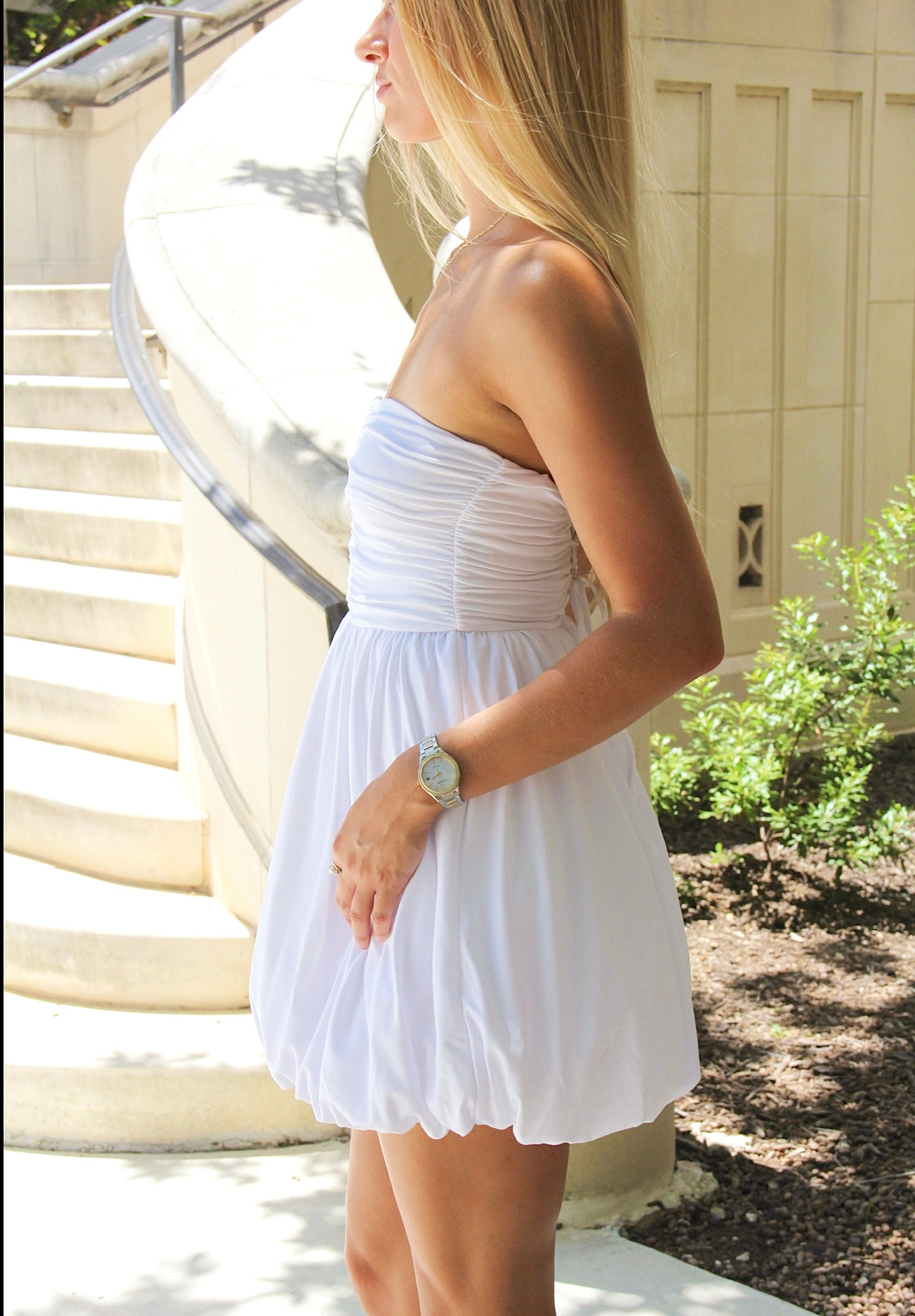 Ellie Bubble White mini dress