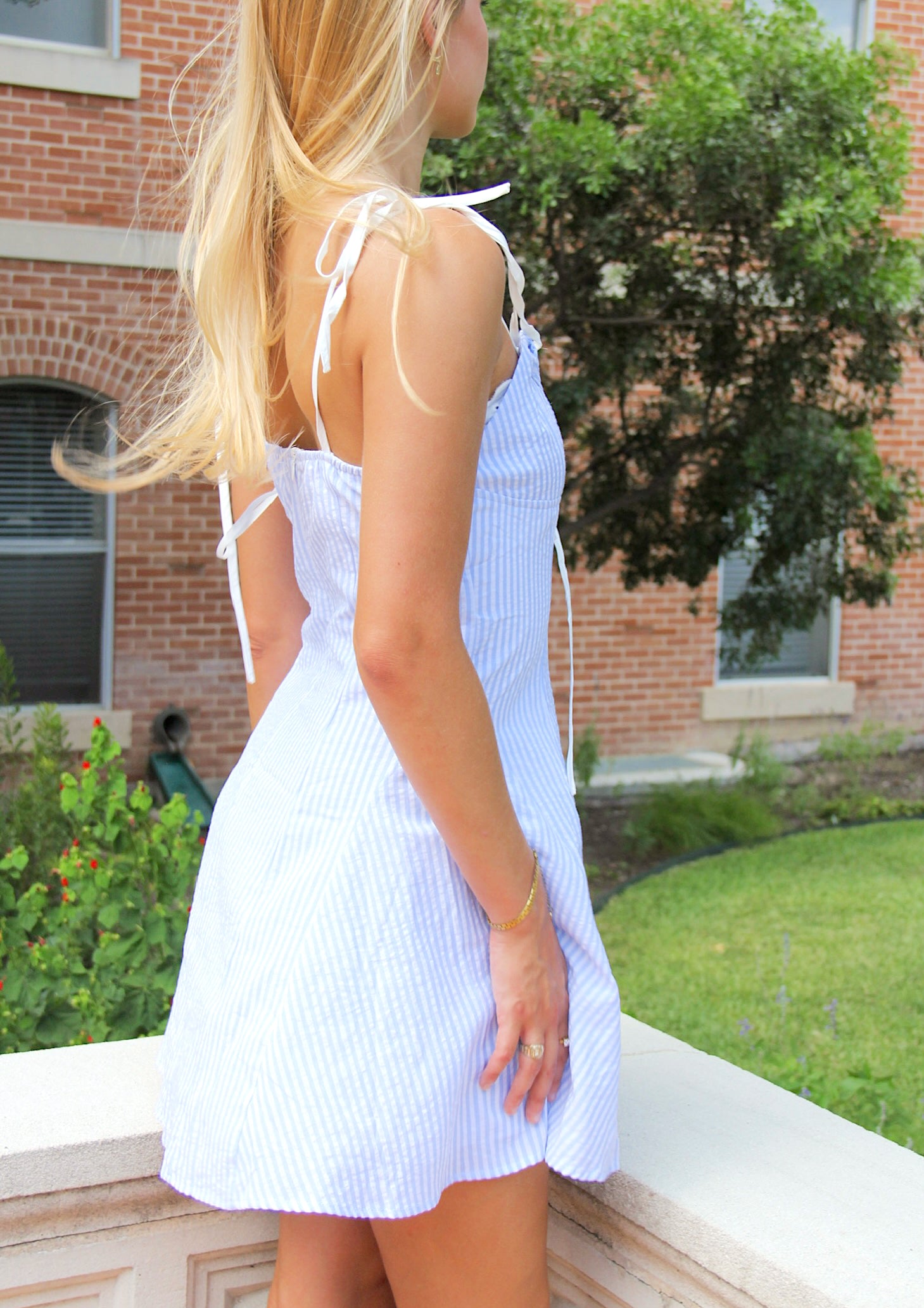 Savannah Striped Blue Mini Dress